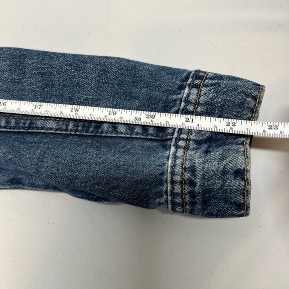 Zara Denim Jacket sz M Customized Freedom Graphic Patch OOAK Soft Blue Cotton - Picture 9 of 12